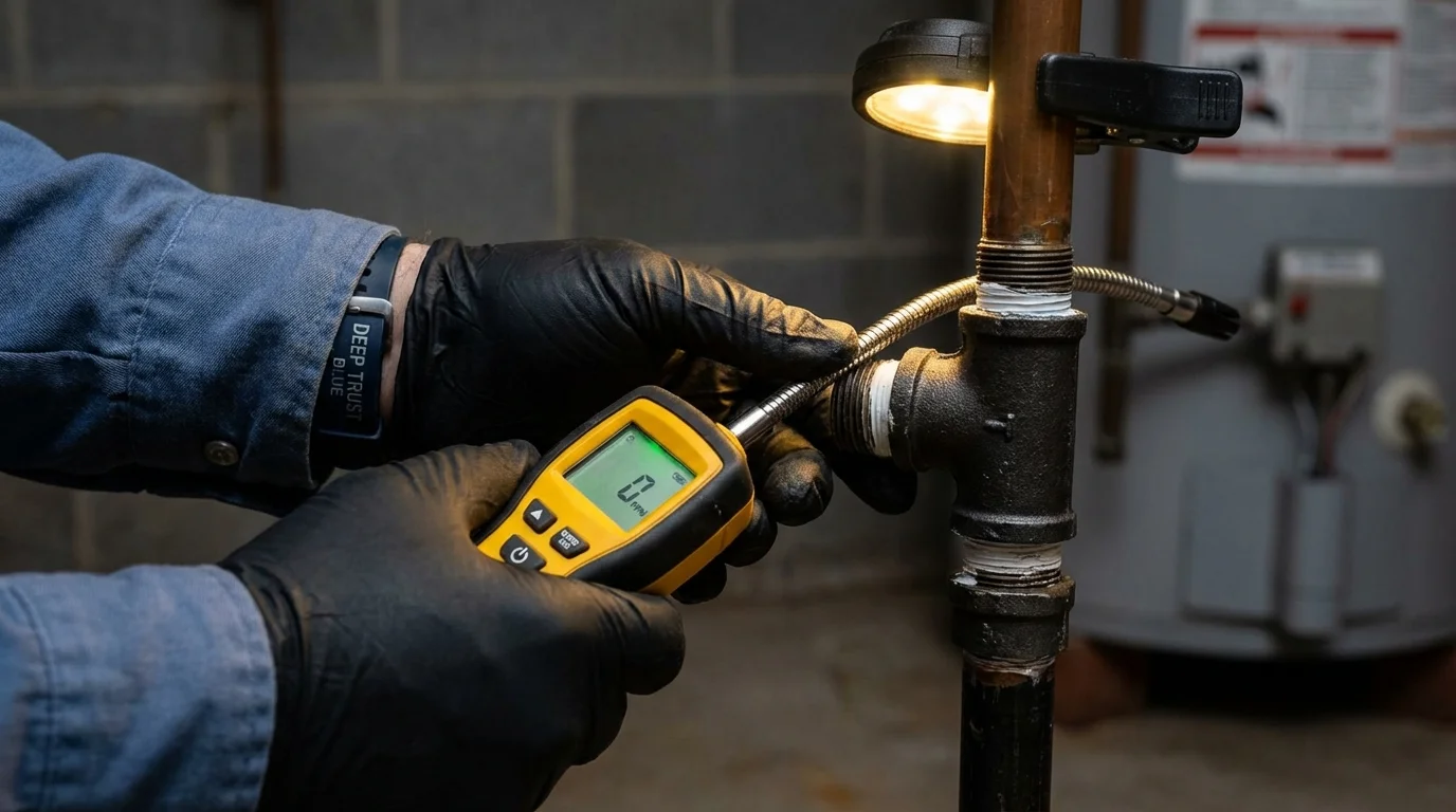 Gas leak detection with electronic sniffer by Johns Plumbing LLC in Mesquite